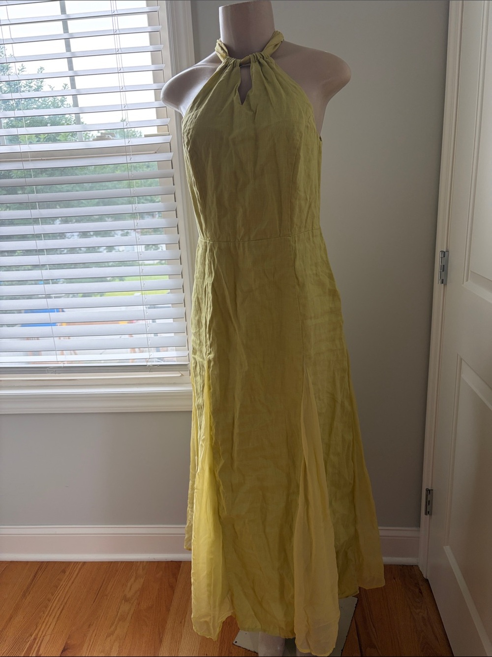 Soft Surroundings Lemon Halter Maxi Dress